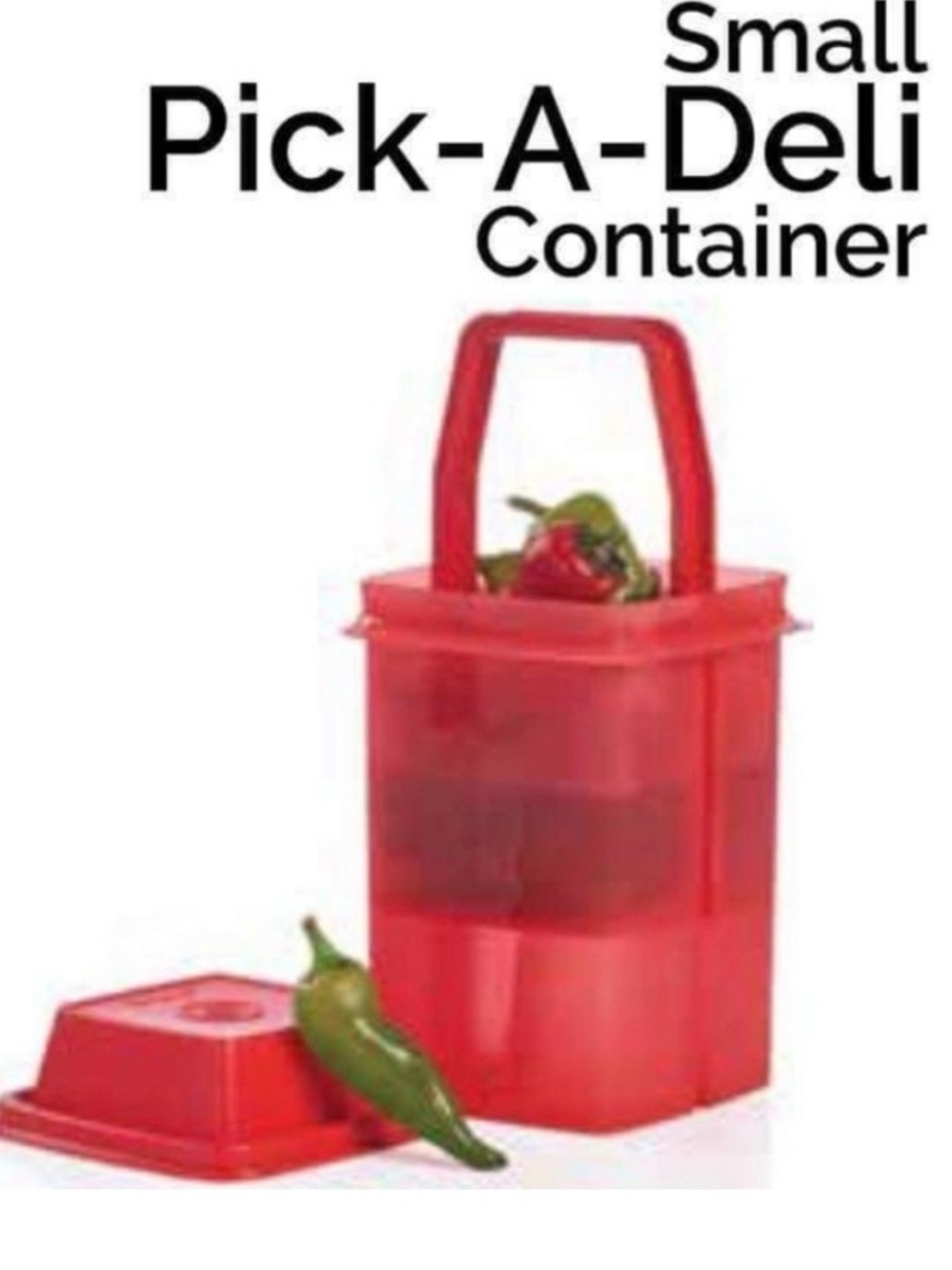 Tupperware 2 Small Pick-A-Deli Food Storage Container with Handle - Picture 2 of 10